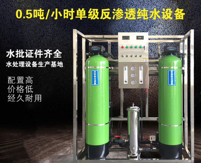 0.5噸/小時單級反滲透純水設備