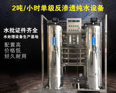 2噸/小時單級反滲透純水設備